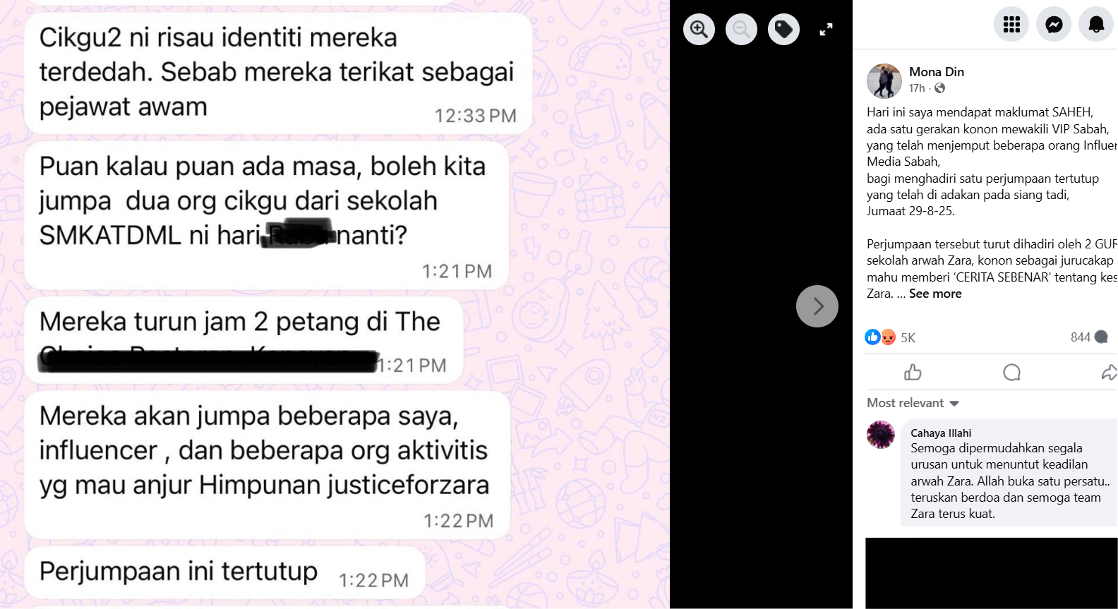 Mona Din Dakwa Wujud Perjumpaan Tertutup Berkait Kes Zara Qairina