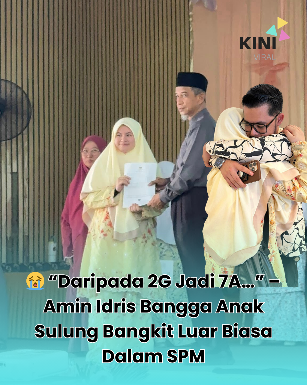 “Daripada 2A, 2E & 2G Kepada 7A 3B” – Amin Idris Bangga Anak Sulung Cemerlang Dalam SPM